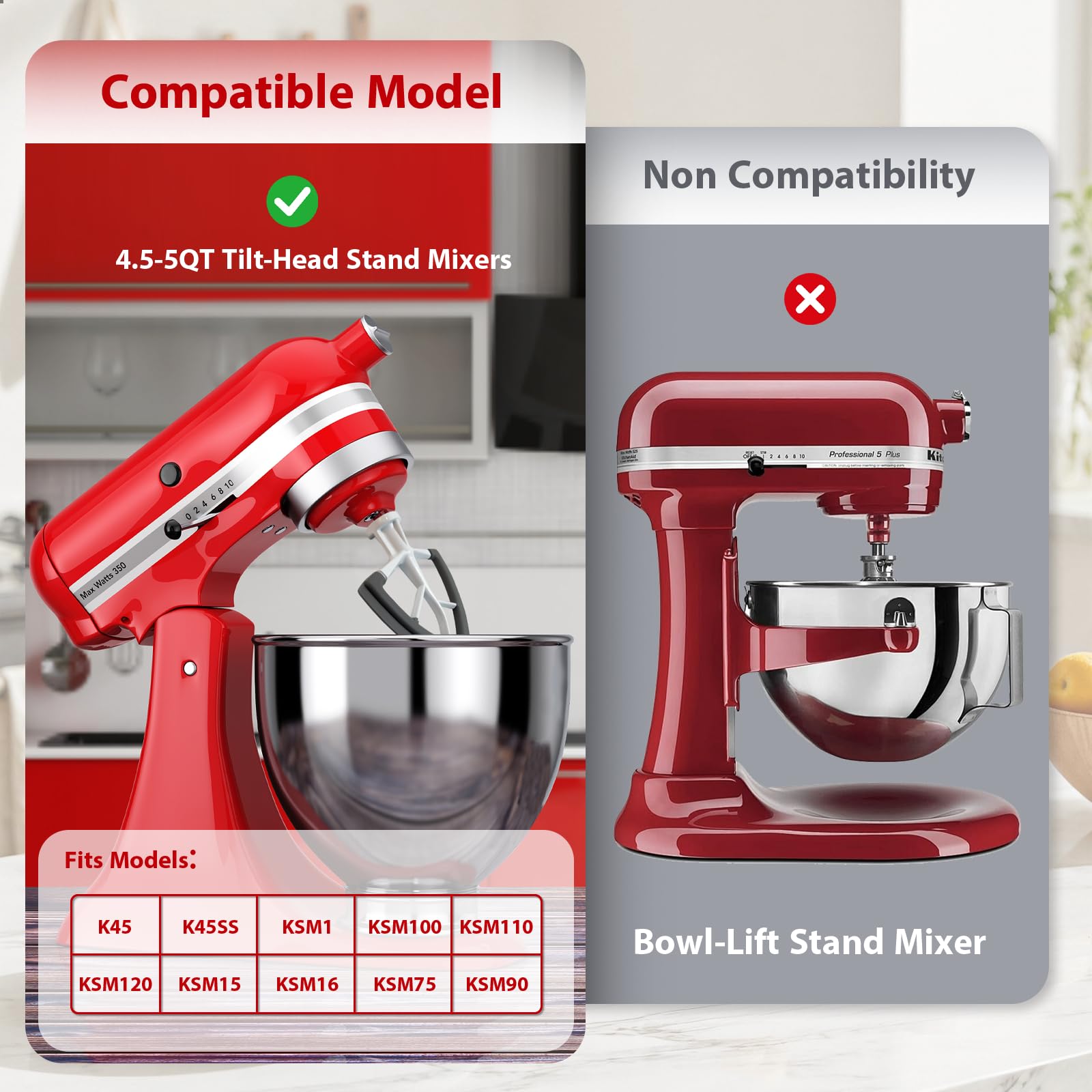 Vaytong flat-design beater enhances mixing efficiency for even textures.