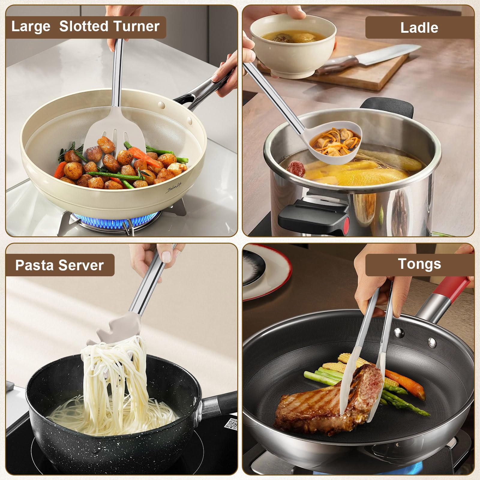 Vayvnt pasta server serves generous portions neatly
