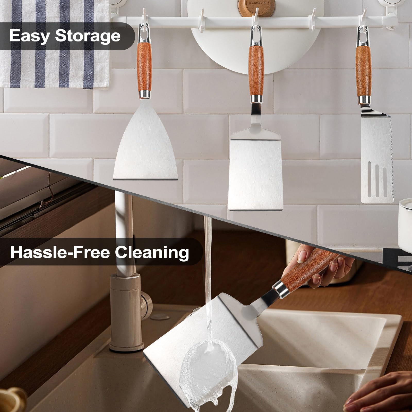 Vayvnt spatula with a hanging hole keeps tools organized.