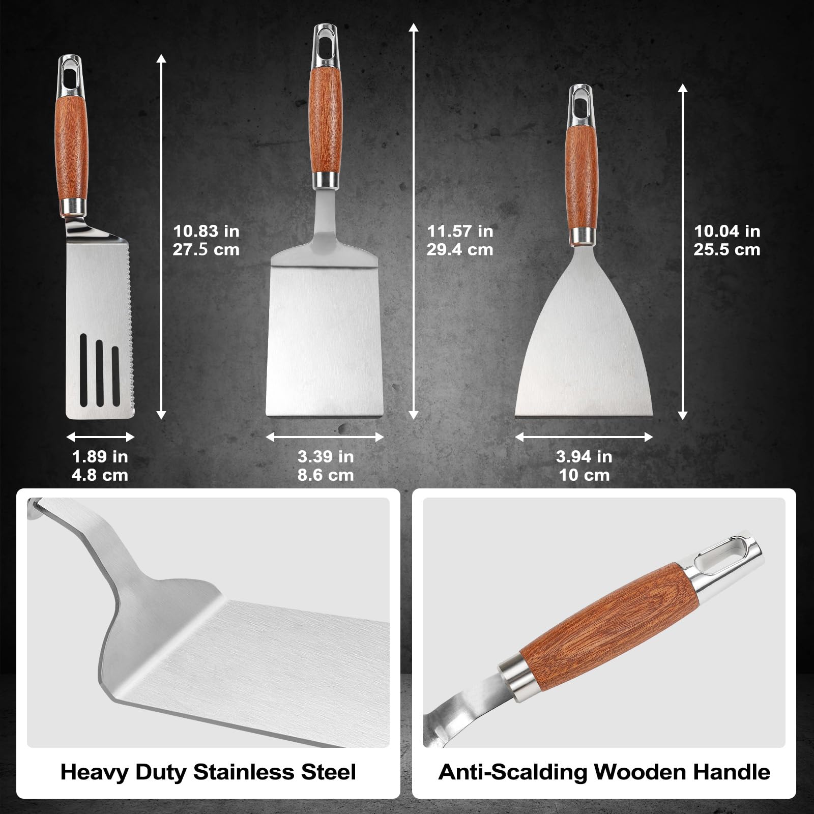 Vayvnt slotted spatula drains oil for healthier cooking and grilling.