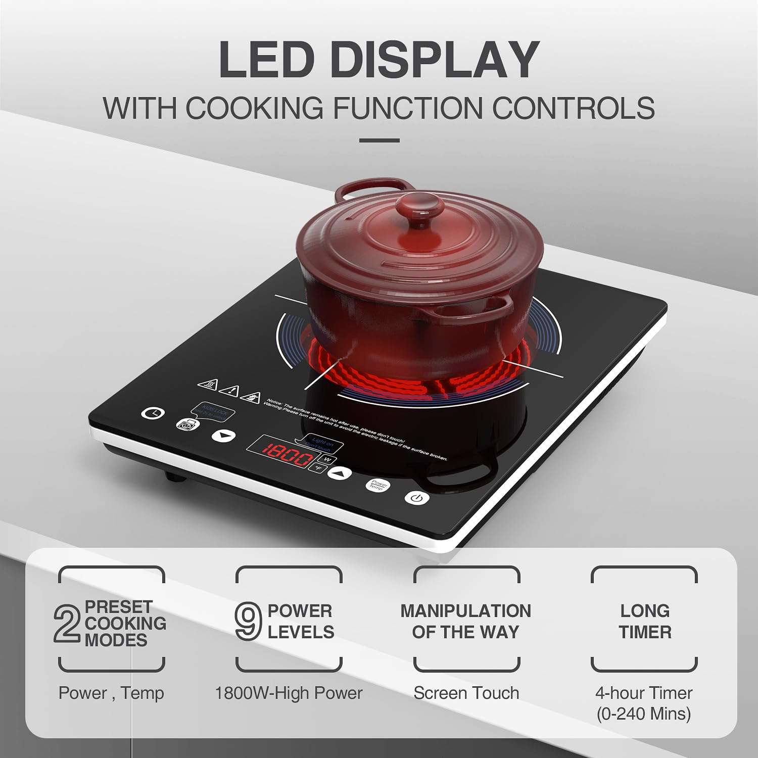 VBGK child lock and timer features for family-friendly cooking.