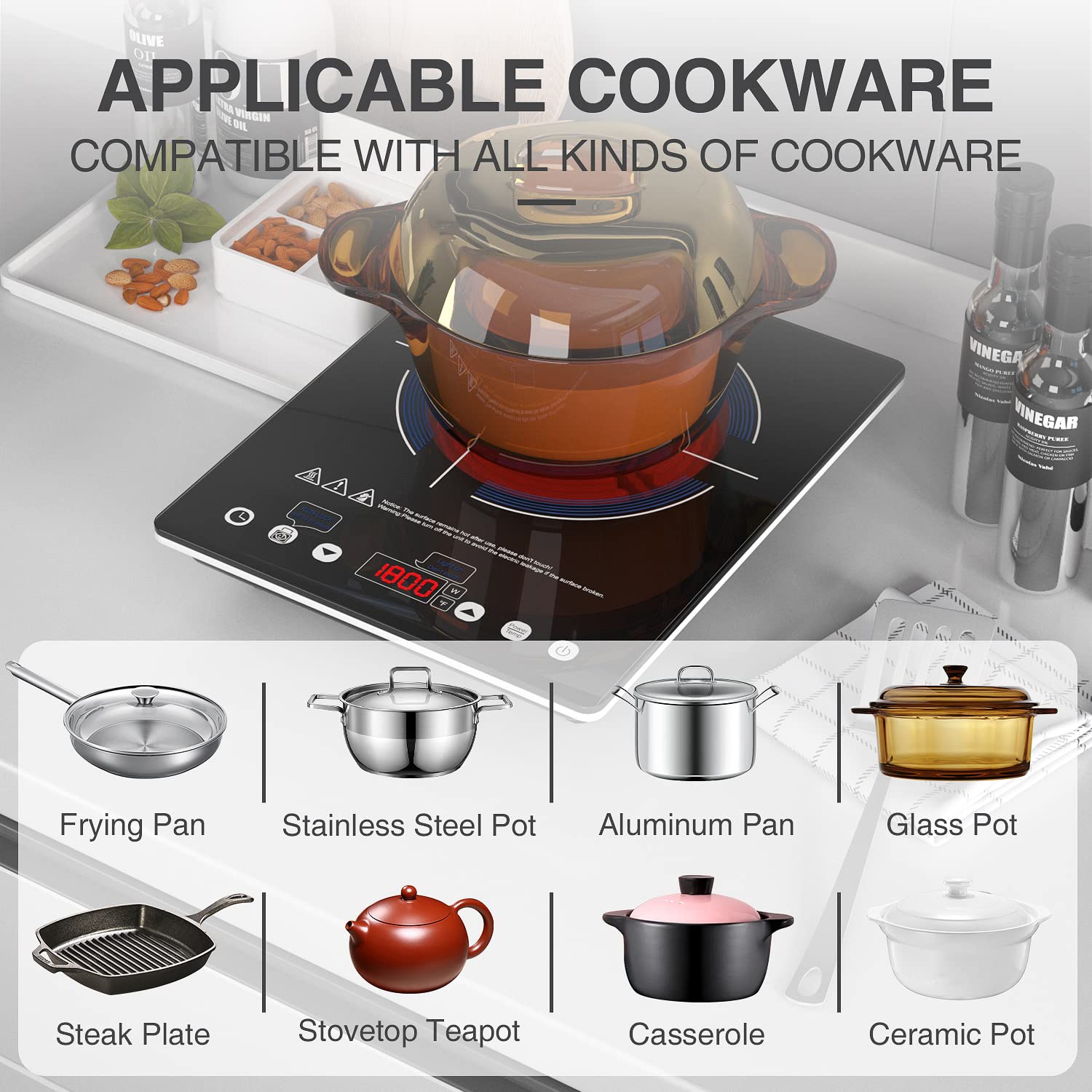 VBGK portable induction stove ideal for dorms, RVs, and boats.