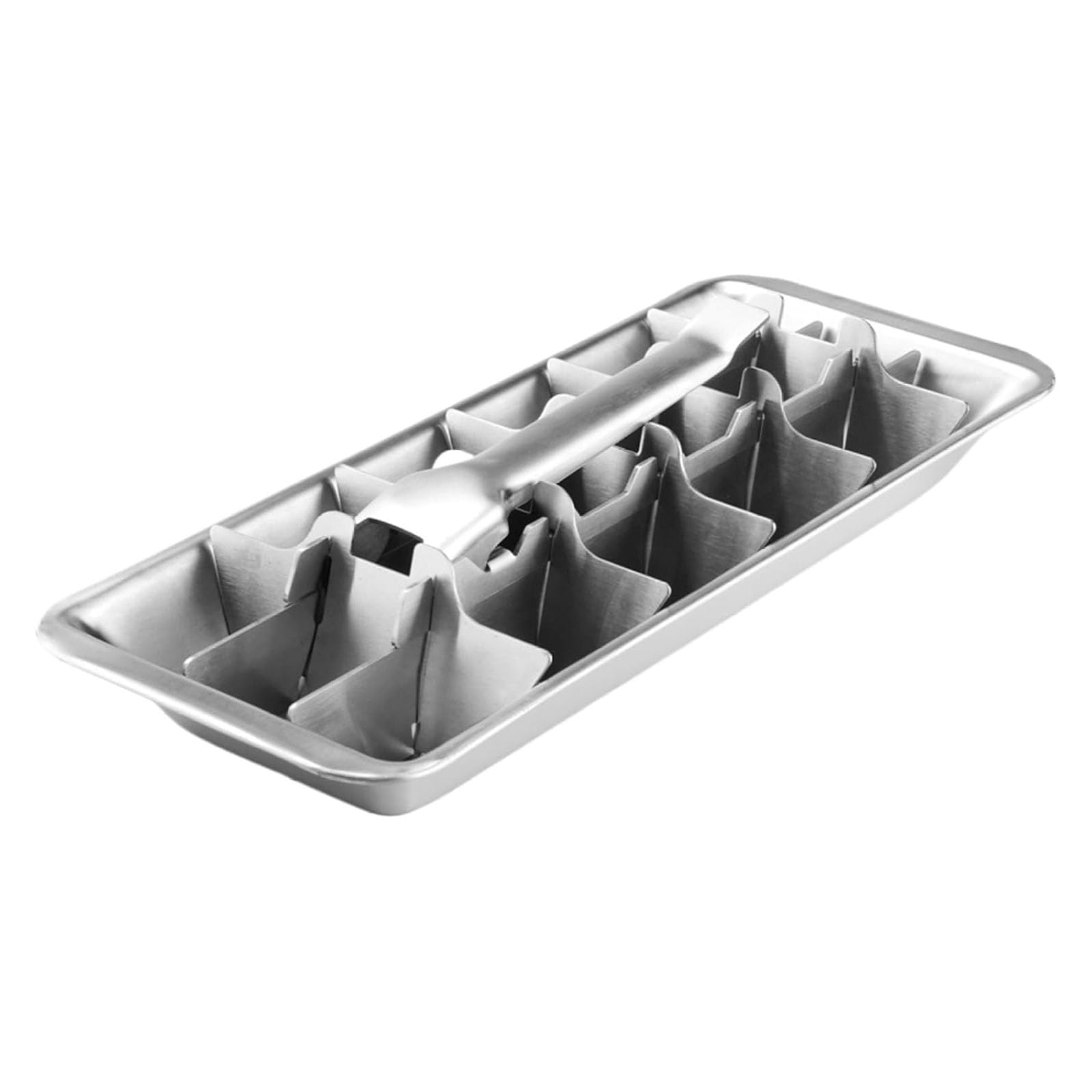 VBQFDPH metal ice cube tray 18-slot lever-handle enables effortless release and dust protection.