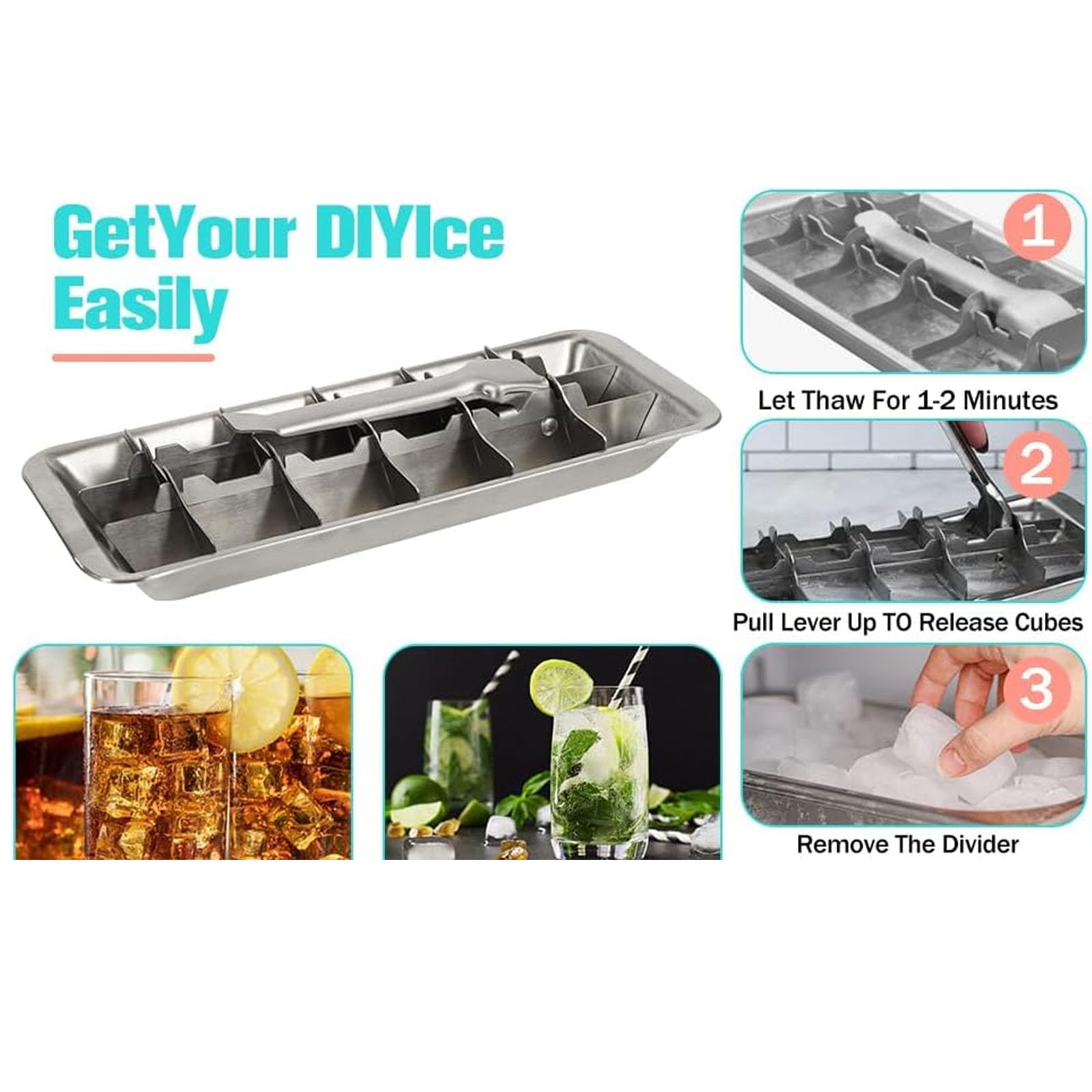 VBQFDPH versatile tray for ice, flavored cubes, or small portions of sauces.