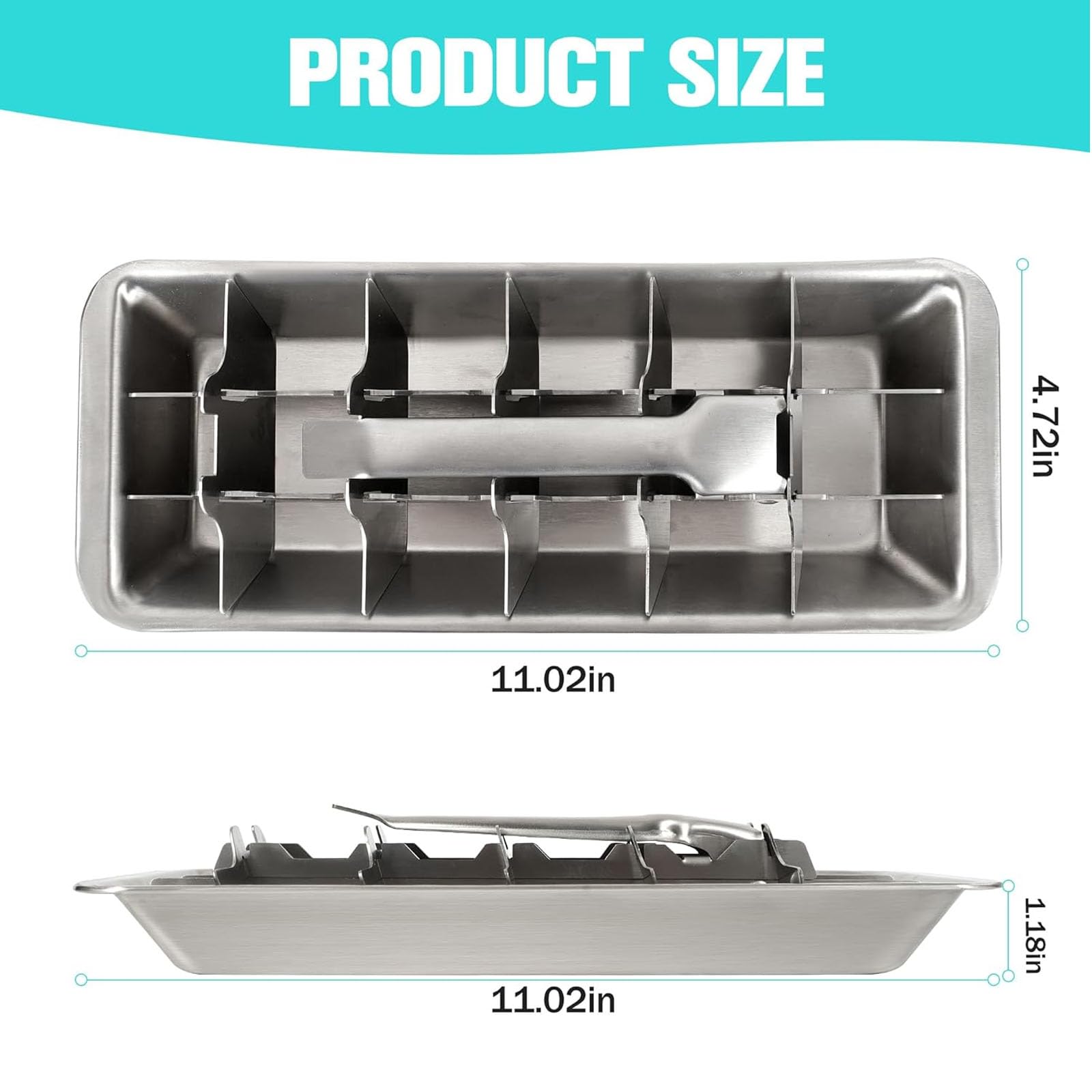 VBQFDPH stainless steel ice tray with easy release lever for quick ice.