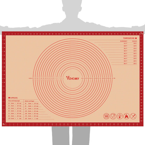 VCHOMY pastry mat 36x24 on counter for rolling dough with even thickness