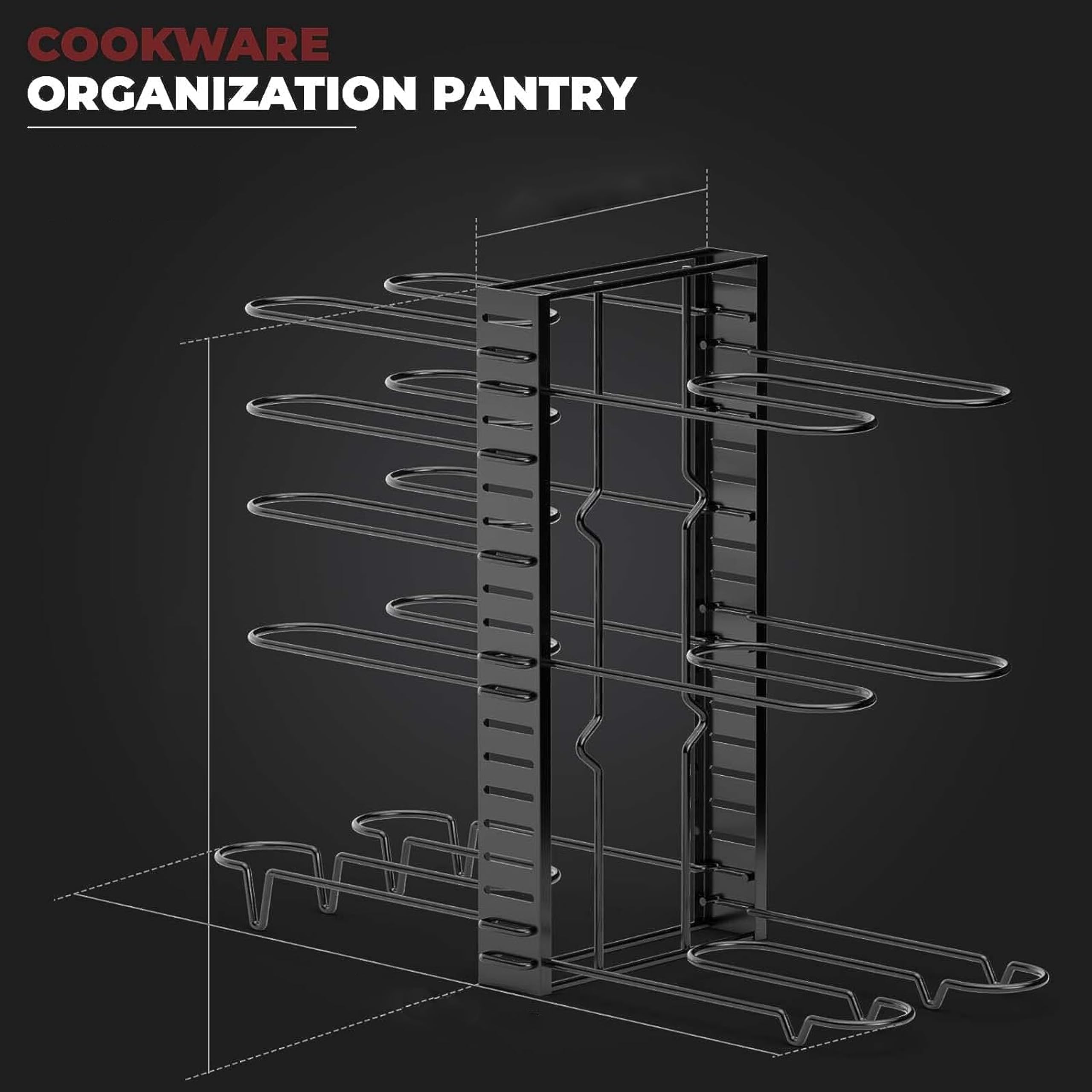 Vdomus pot rack organizer lid holder keeping lids within easy reach