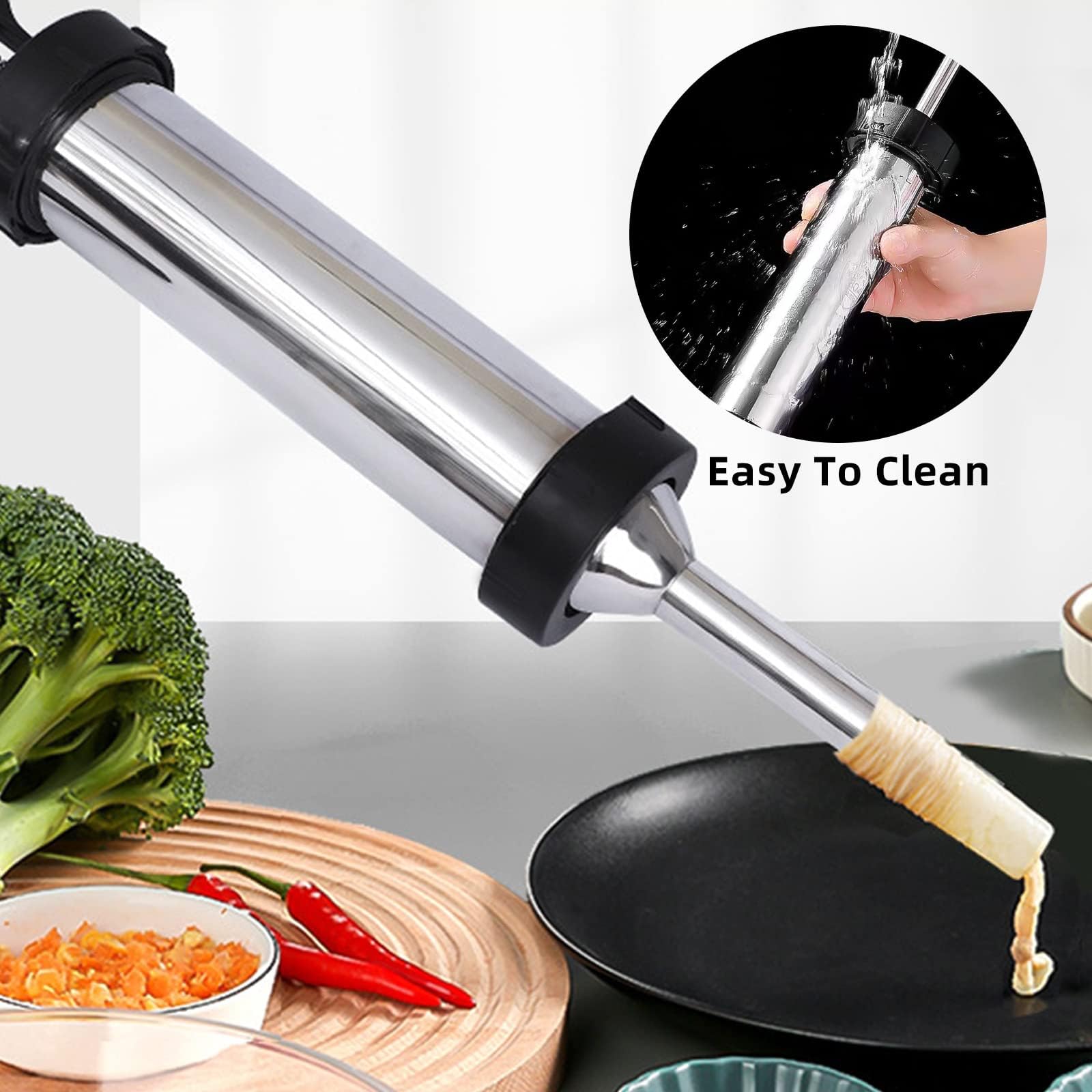 Vdsfand Jerky Gun extrusion action helps quick at-home meat shaping.