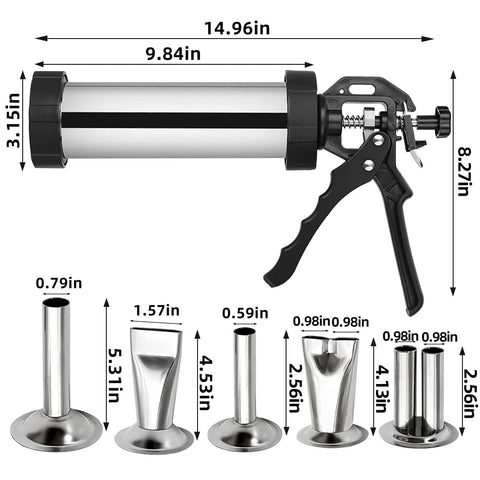 Vdsfand Jerky Gun round nozzle shapes perfect rounds for bite-sized treats.
