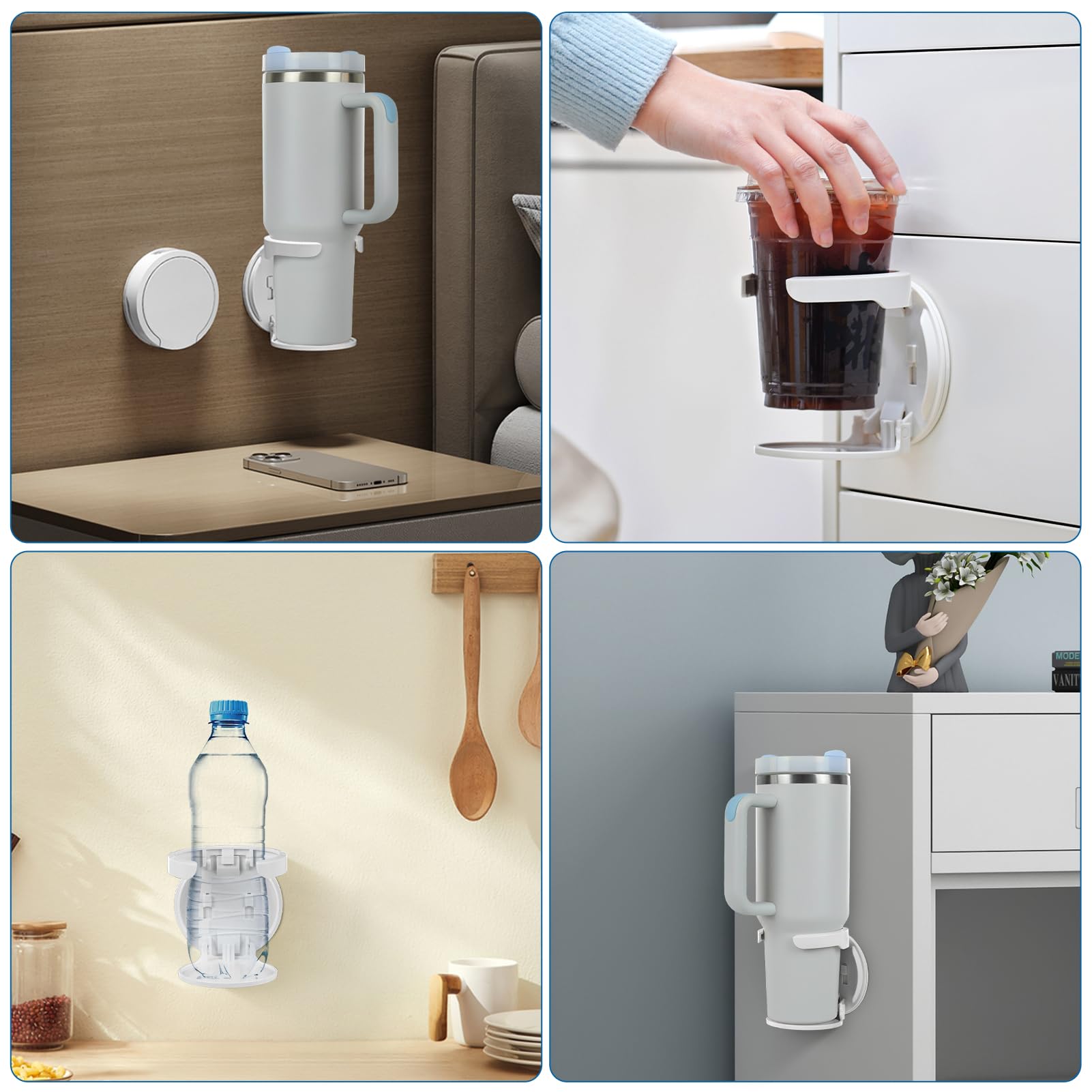 VEAQEE space-saving wall mount keeps cups off countertops.