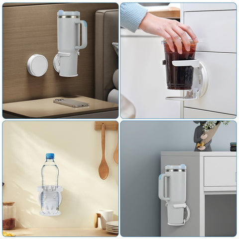VEAQEE space-saving wall mount keeps cups off countertops.