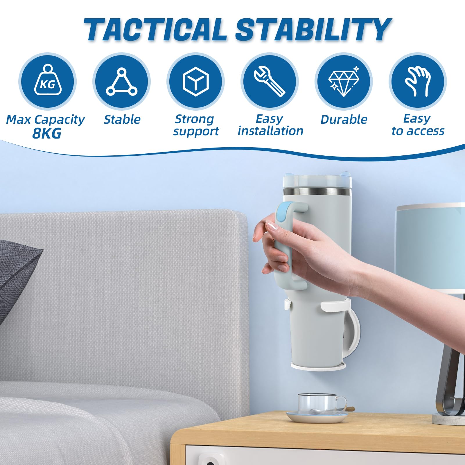 VEAQEE versatile holder fits desks, bedside tables, and study spaces.