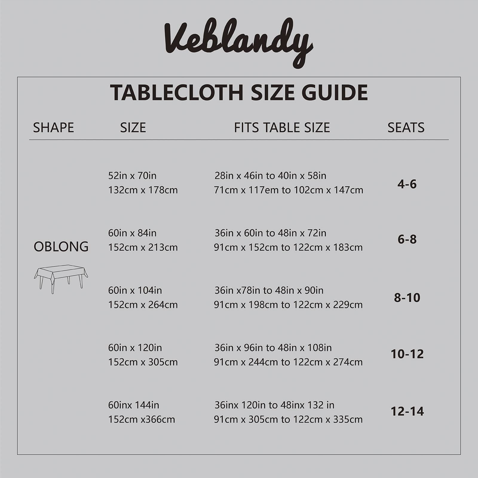 Veblandy easy-care tablecloth washes well and dries quickly