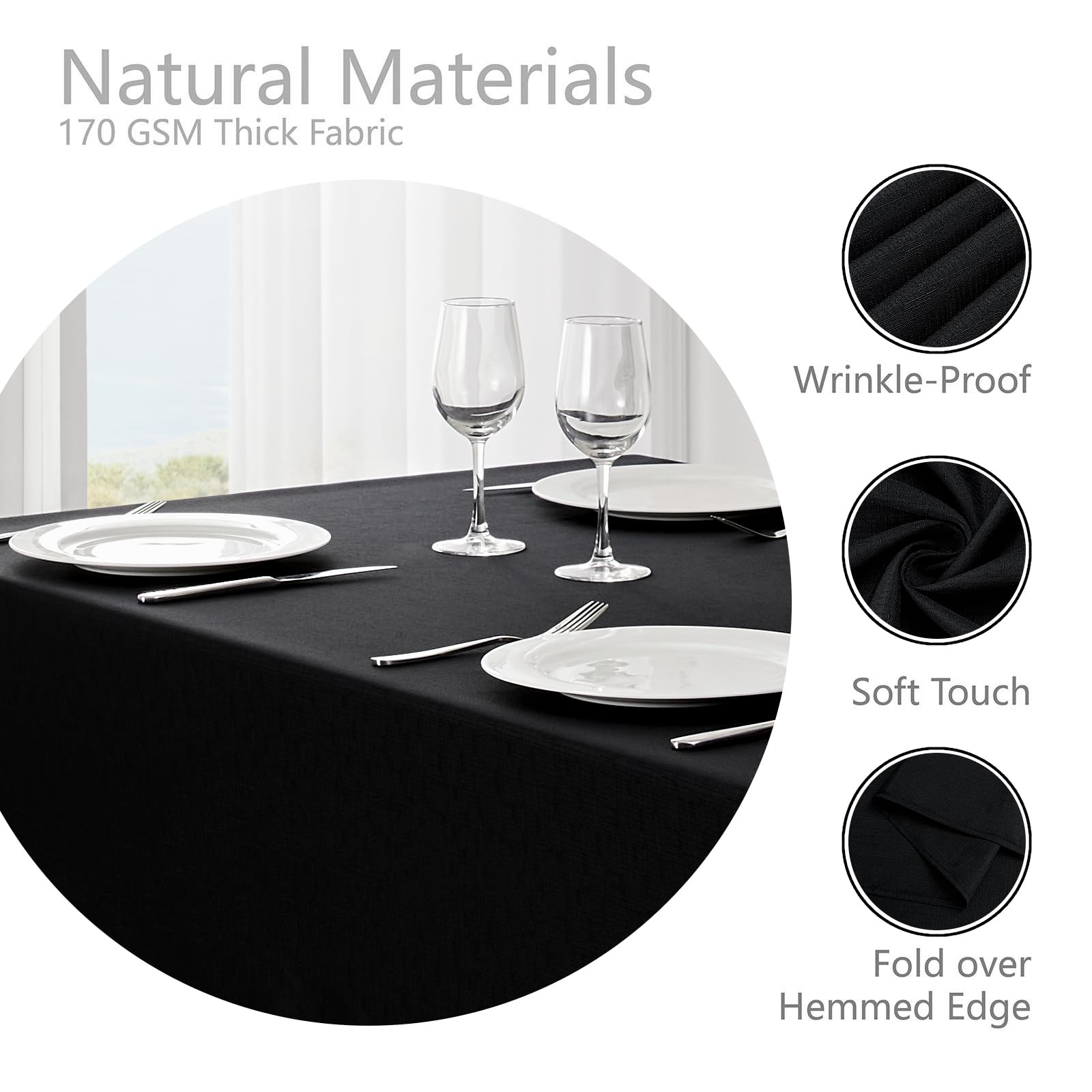 Veblandy rectangle tablecloth on dining table for elegant meals with easy care