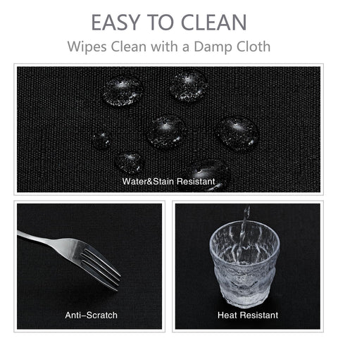 Veblandy spill-proof tablecloth demonstrating water resistance in a spill scenario