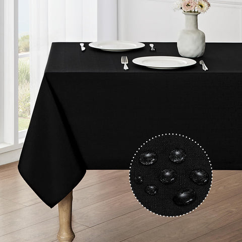 Veblandy rectangle tablecloth waterproof front view showing protection and style