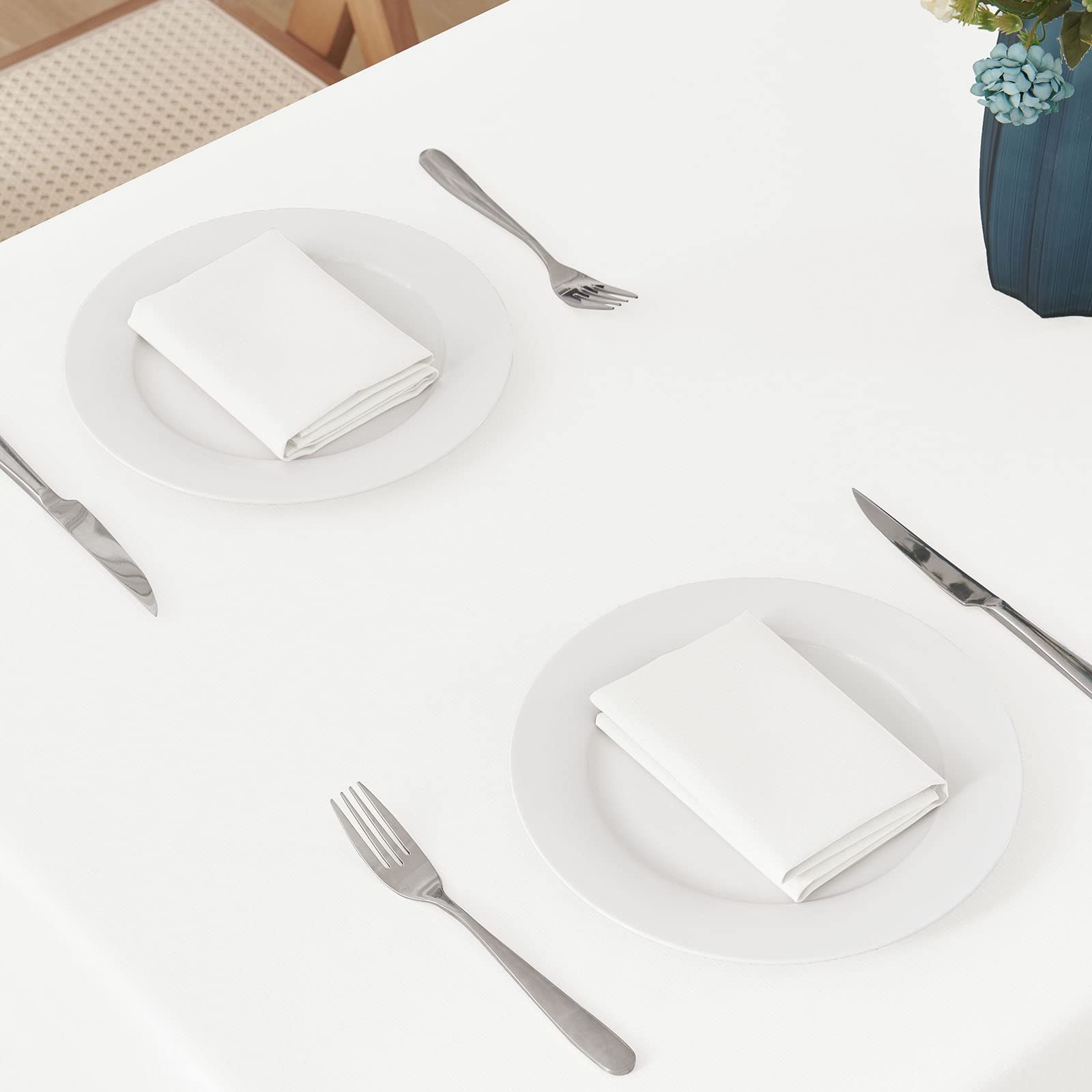Veblandy rectangle tablecloth with waterproof coating protects surfaces during spills.