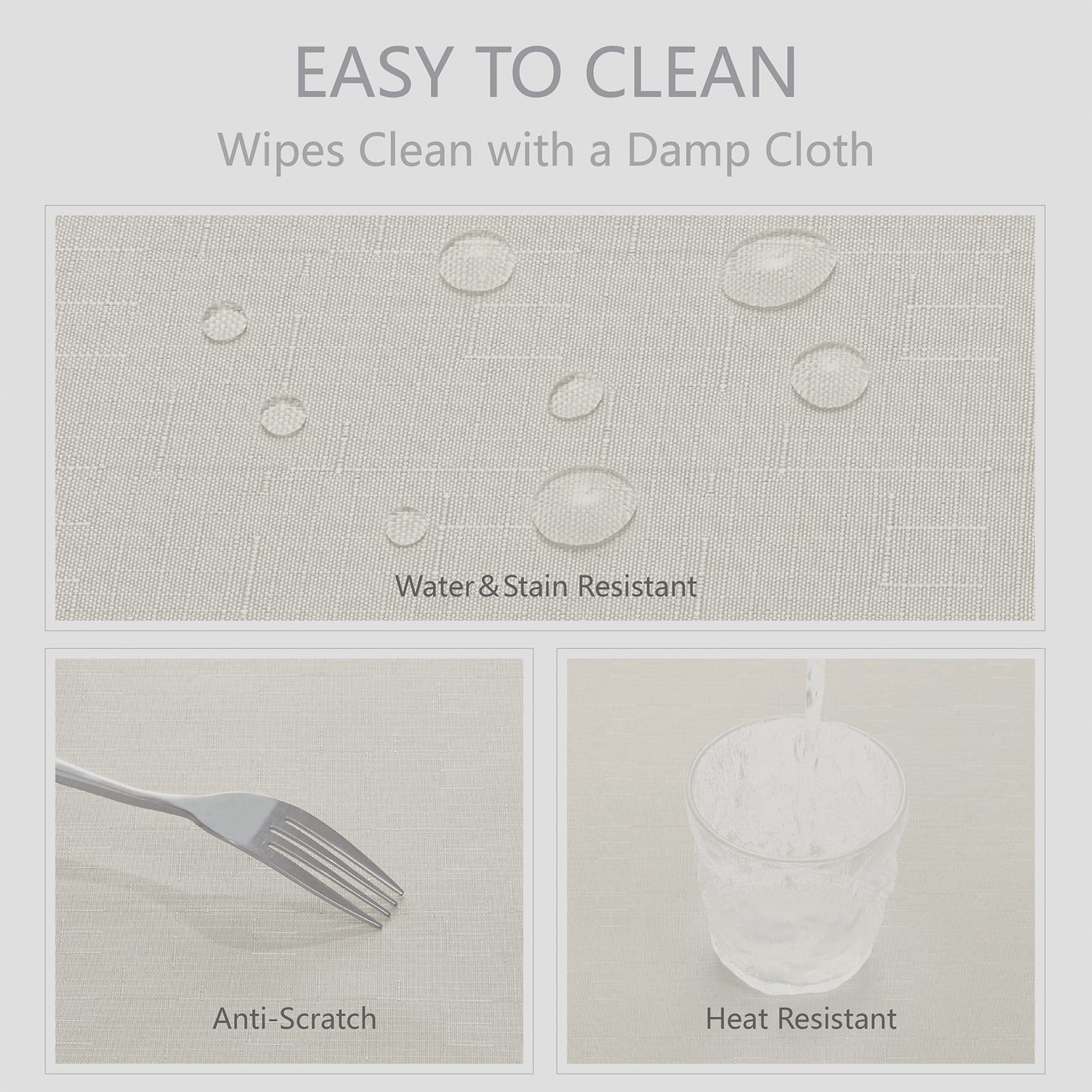 Veblandy wrinkle-free faux linen tablecloth for a neat, presentable table