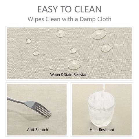 Veblandy wrinkle-free faux linen tablecloth for a neat, presentable table