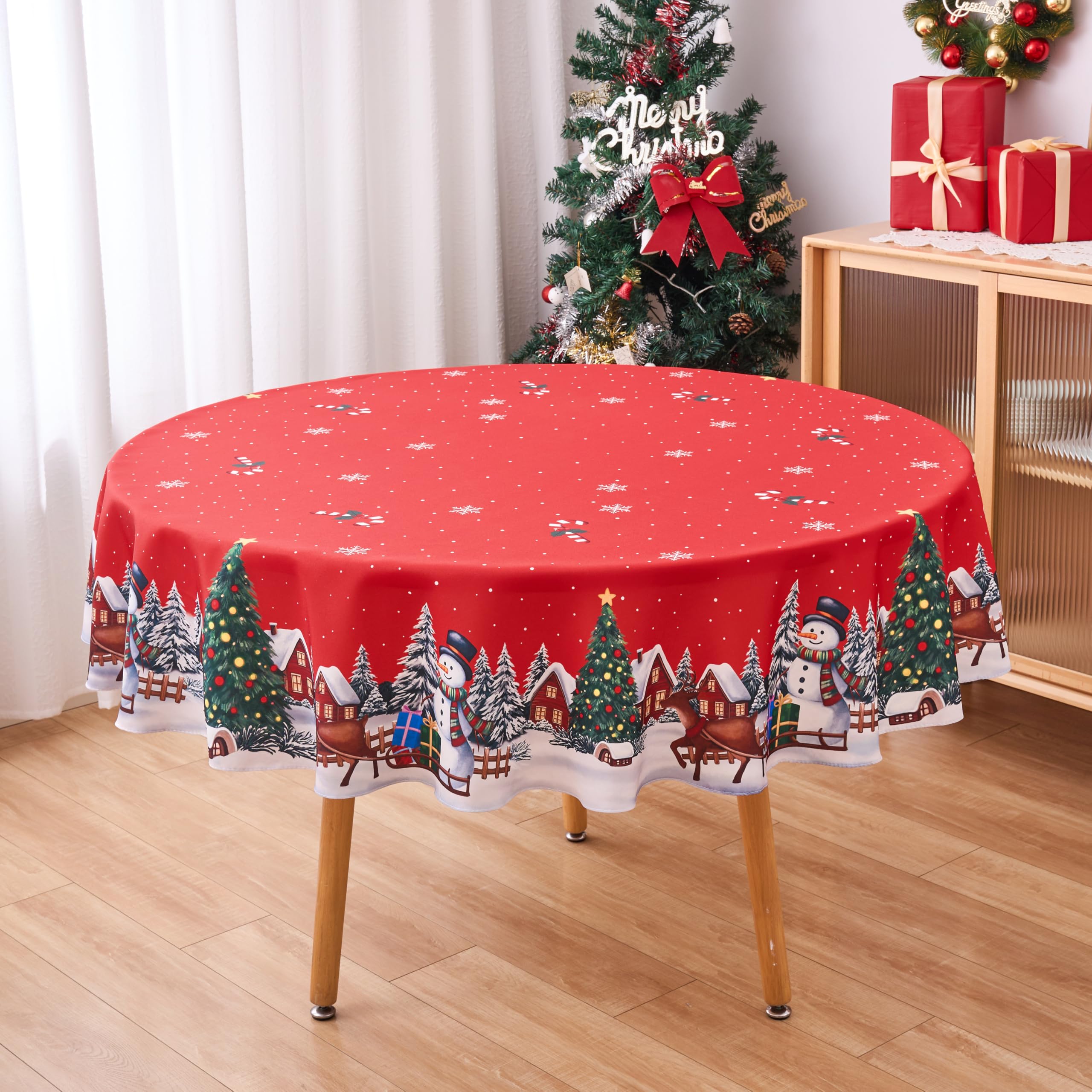 VEDACHIC waterproof tablecloth protects surfaces during meals and spills.