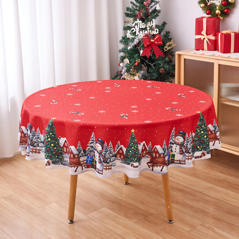VEDACHIC waterproof tablecloth protects surfaces during meals and spills.