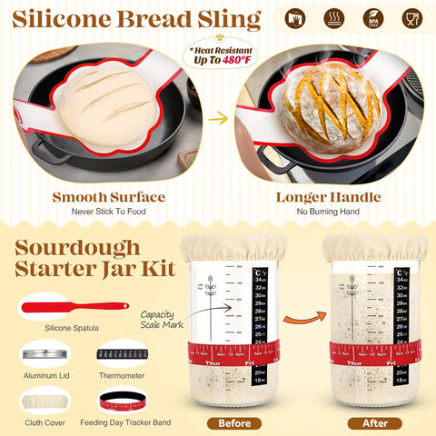 VEDALIO dough whisk helps blend ingredients evenly for a consistent starter