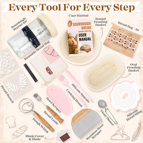 VEDALIO flour duster and bread sling for clean, even dusting