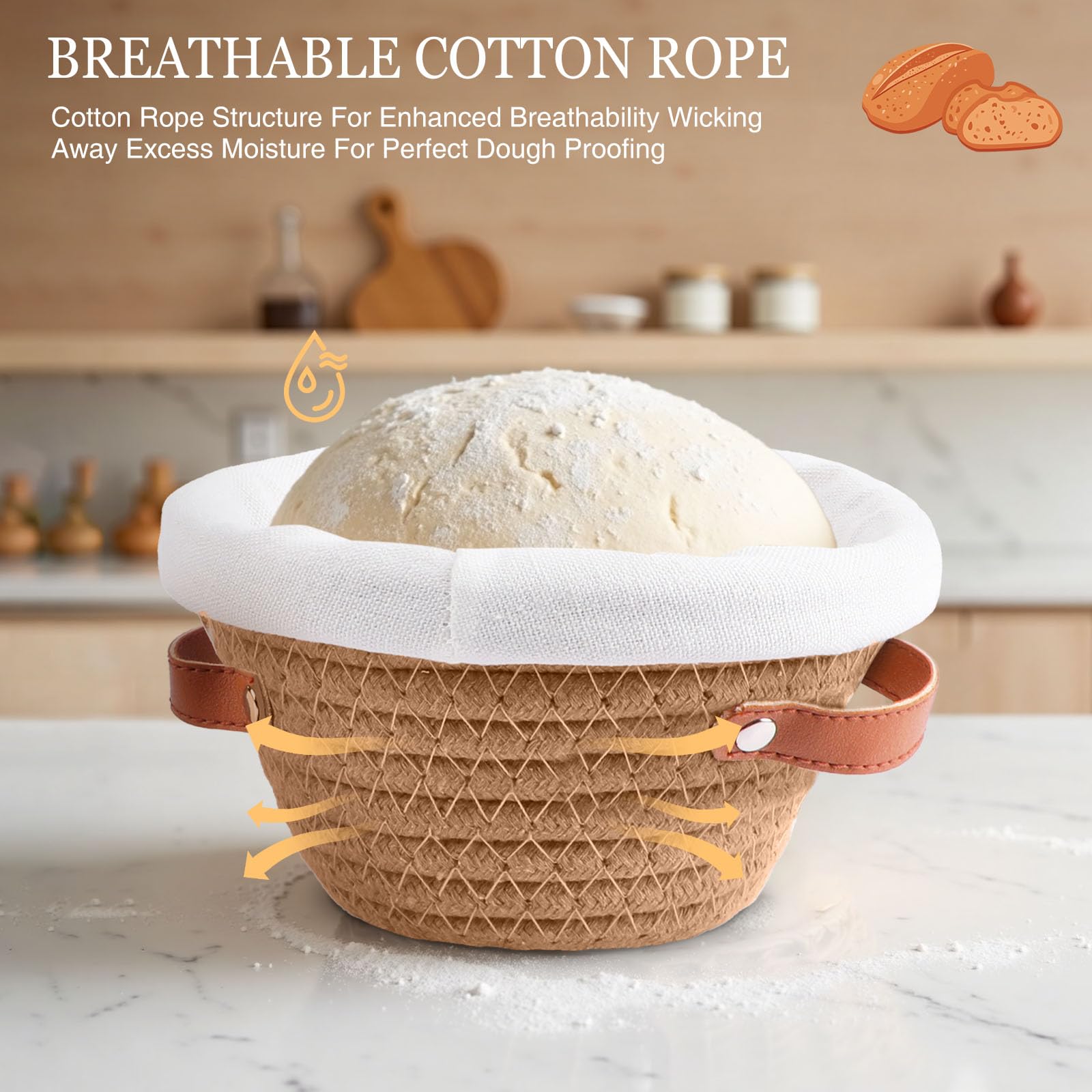 VEDALIO oval 7-inch bread proofing basket for uniform mini loaves