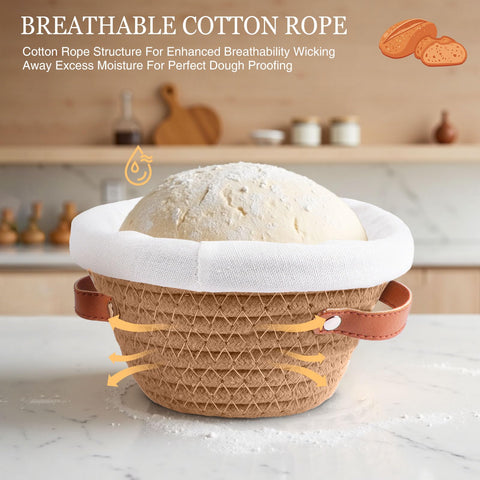 VEDALIO oval 7-inch bread proofing basket for uniform mini loaves