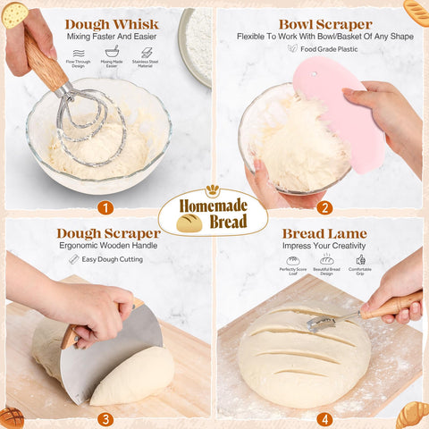 VEDALIO oval sourdough proofing basket for structured dough and crust
