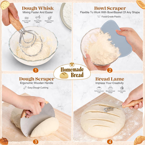 Vedalio oval sourdough proofing basket 10 inch for balanced rise and texture