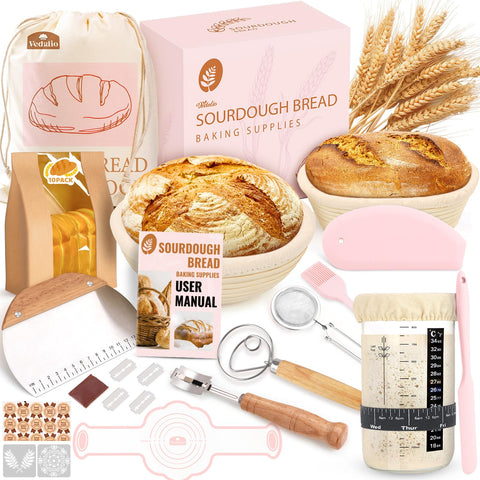 VEDALIO round bread proofing basket for even rise and spiral marks