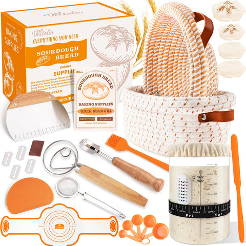 VEDALIO round bread proofing basket 9-inch for even proofing and crust texture