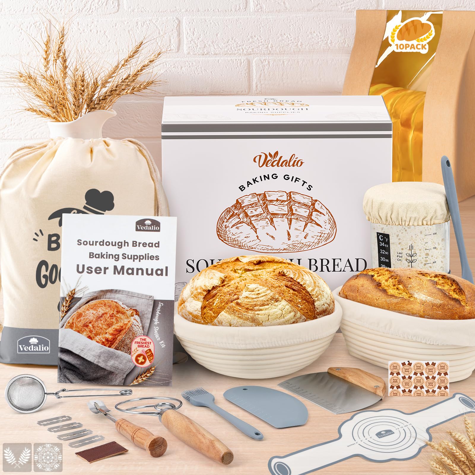 VEDALIO silicone bread sling enabling safe oven transfers.