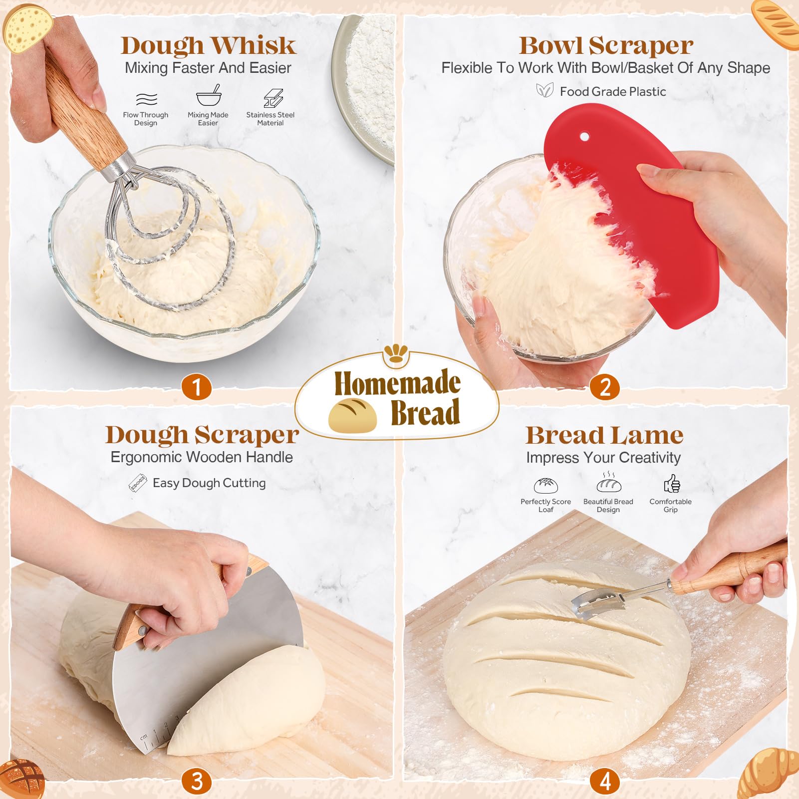 VEDALIO sourdough starter jar with measurements supports easy fermentation
