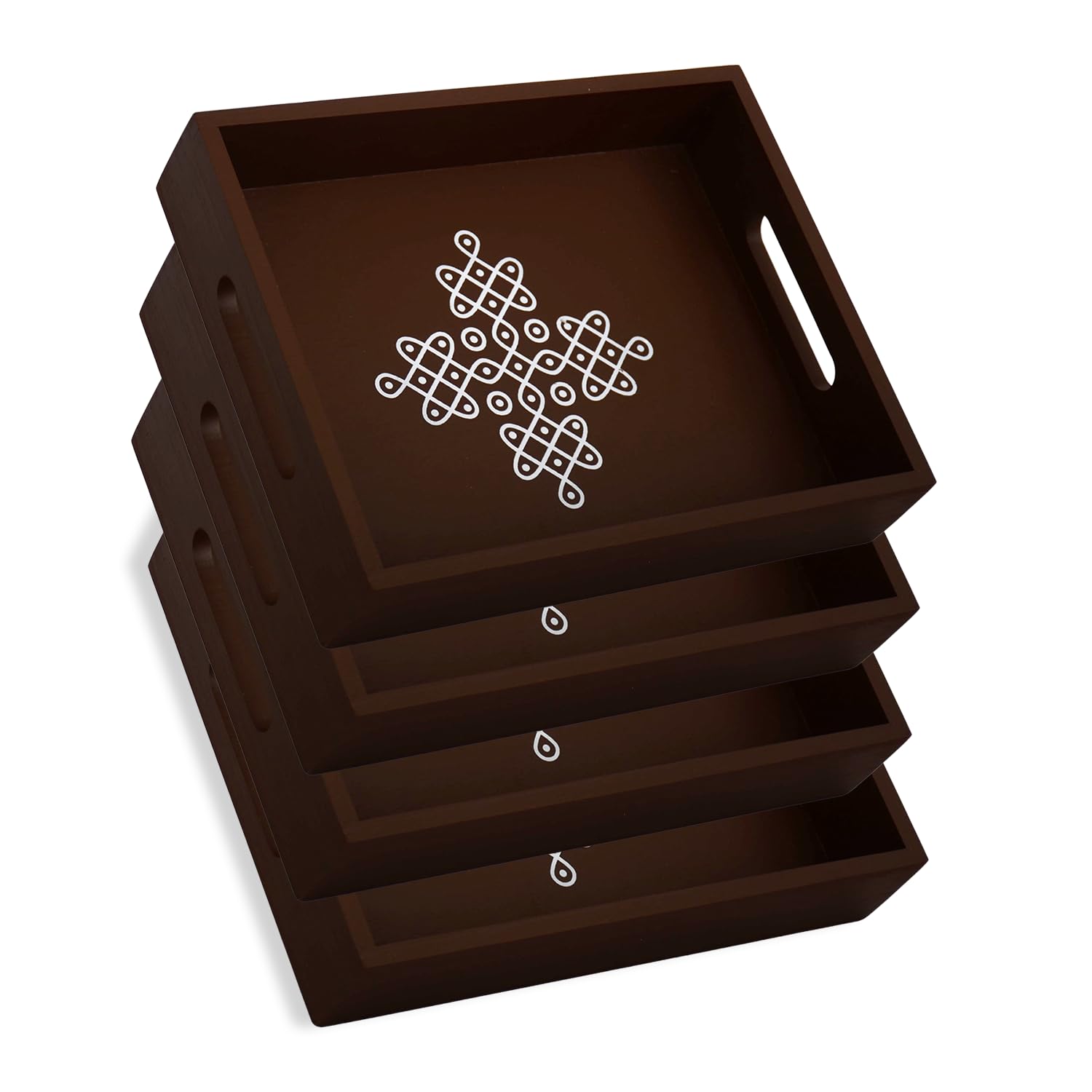 Vedantam coffee table tray with handles for easy serving at gatherings