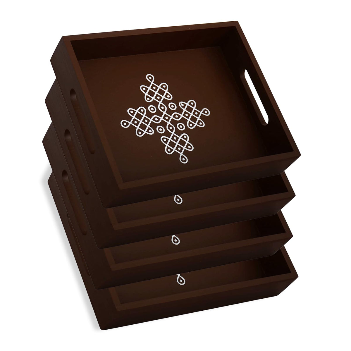 Vedantam coffee table tray with handles for easy serving at gatherings