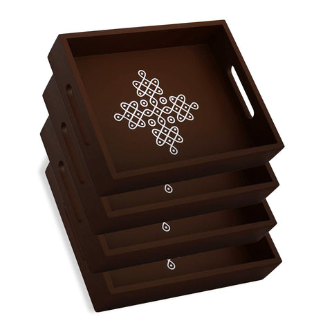Vedantam coffee table tray with handles for easy serving at gatherings