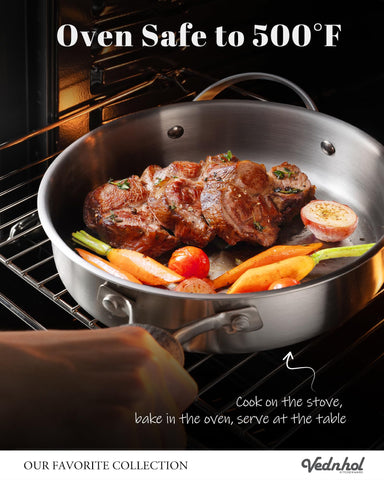 VEDNHOL 4qt stock pot with lid for soups and stews