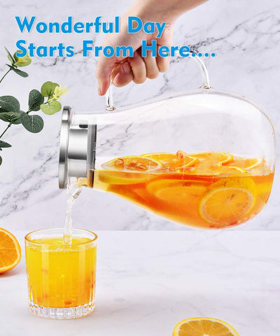 veecom borosilicate glass carafe highlights clarity and a sturdy handle