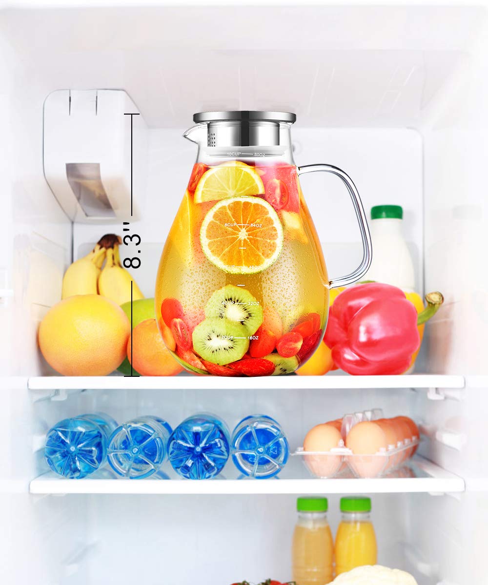 veecom dishwasher-safe glass pitcher suits fridge and table service