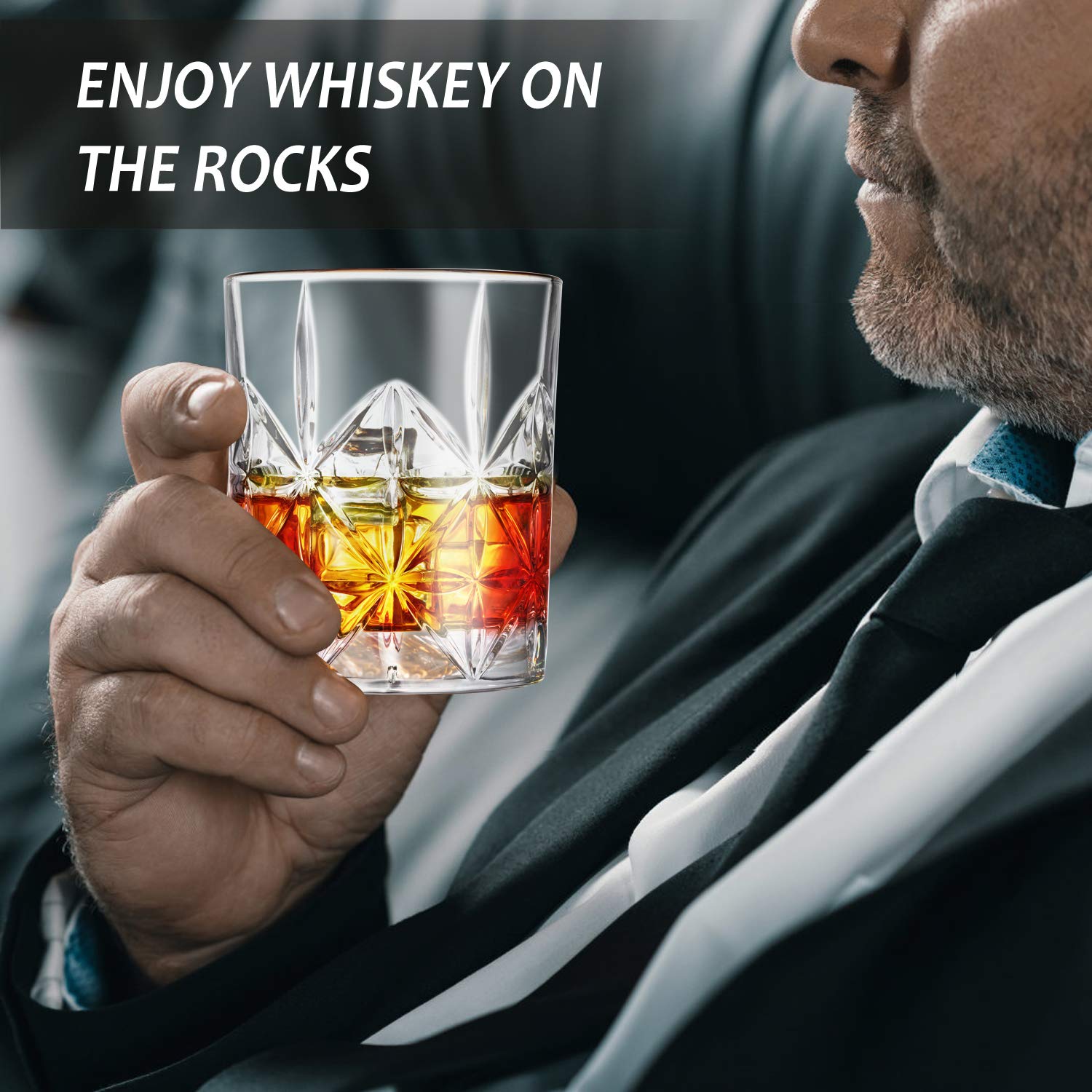 veecom heavy-base rocks glass for a secure grip and temperature retention