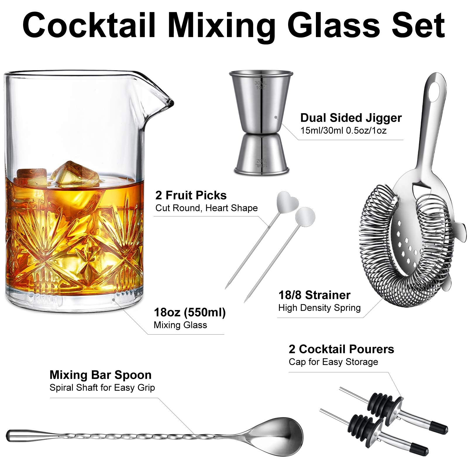 Veecom jigger 0.5/1oz for precise measurements in classic cocktails.