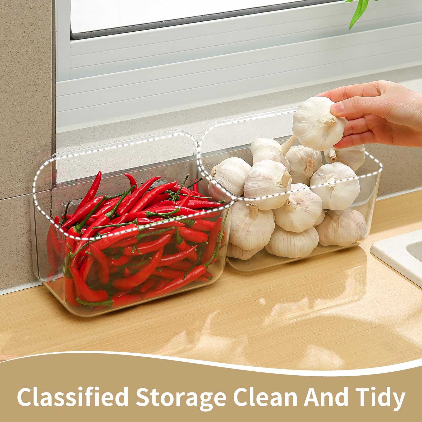 Veefos clear lid storage container keeps contents visible and accessible.