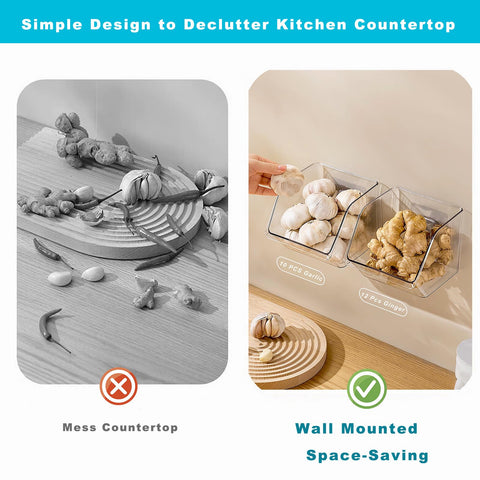 Veefos transparent kitchen storage bin for clutter-free counter.