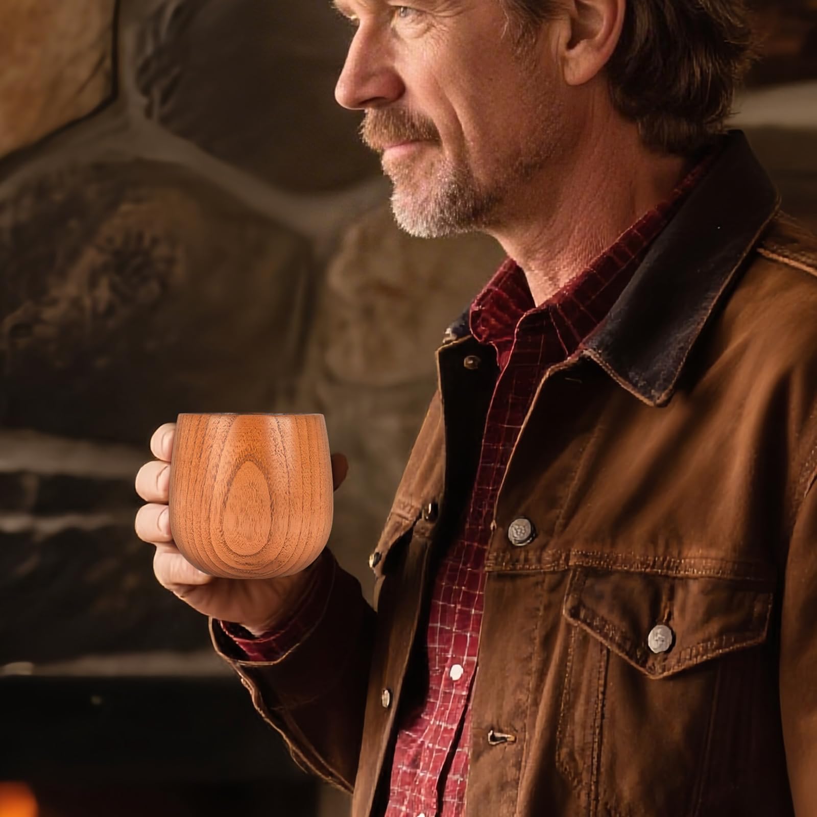 Veelgeluk charred glass ready for outdoor adventures, spill-resistant and shatterproof.