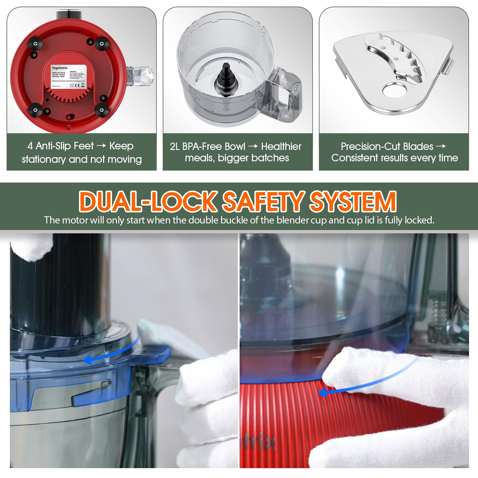 VegeNutrix slicing blade for uniform veggie slices