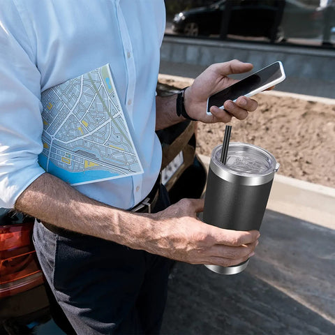 VEGOND insulated tumbler keeps hot or cold beverages for hours in real-life use.