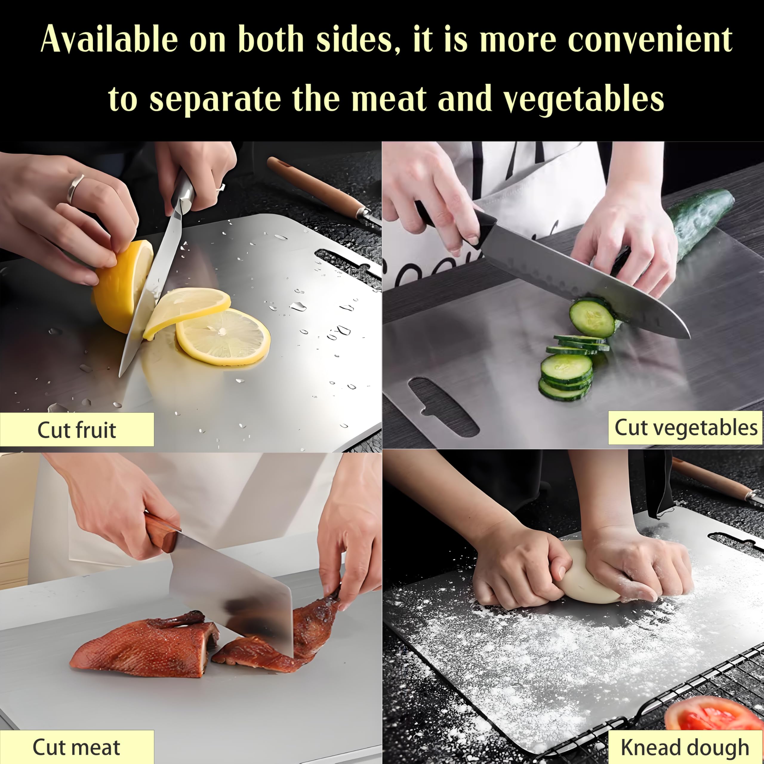 Vehequny titanium cutting board compact storage for small kitchens.