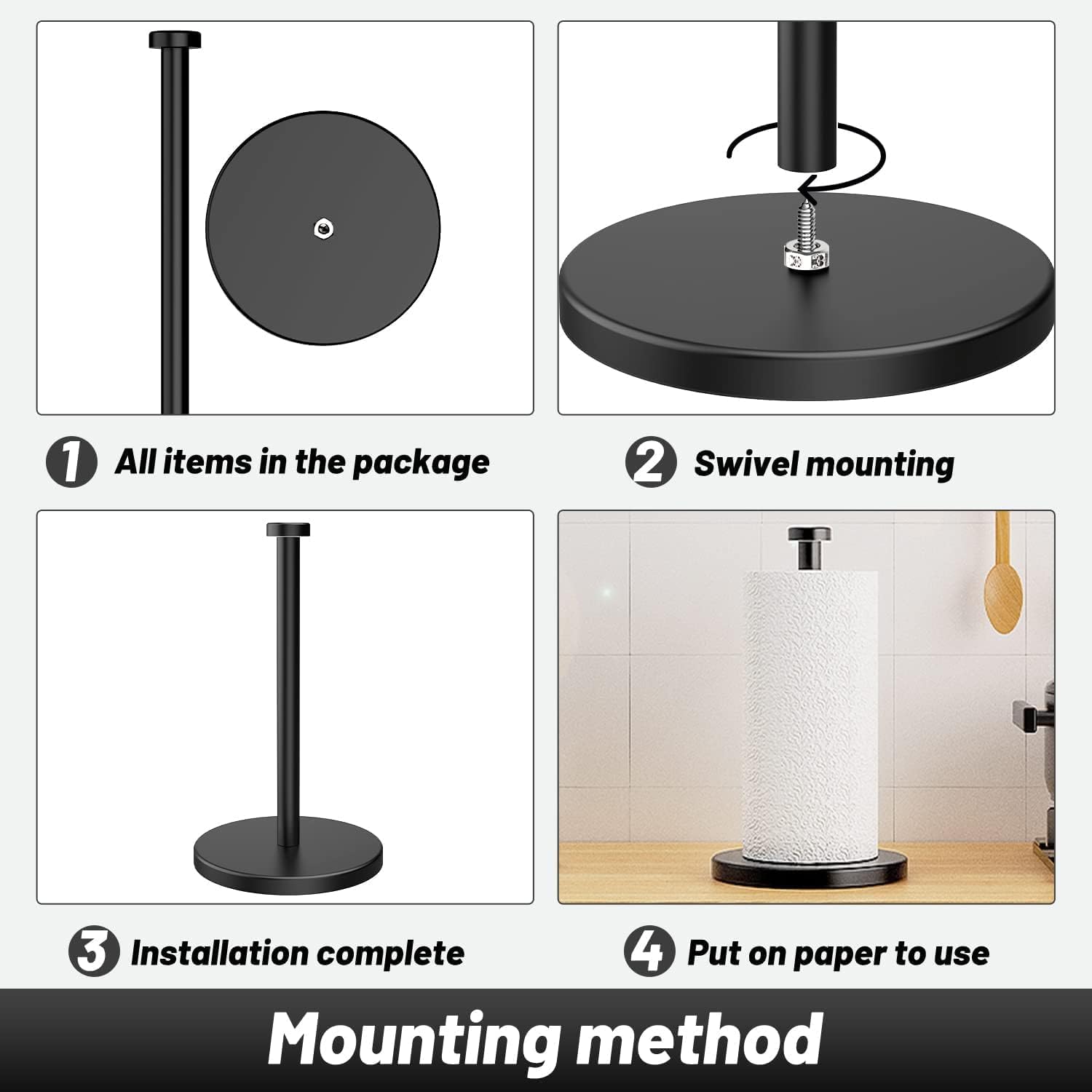 VEHHE compact countertop dispenser fits most standard paper towels.